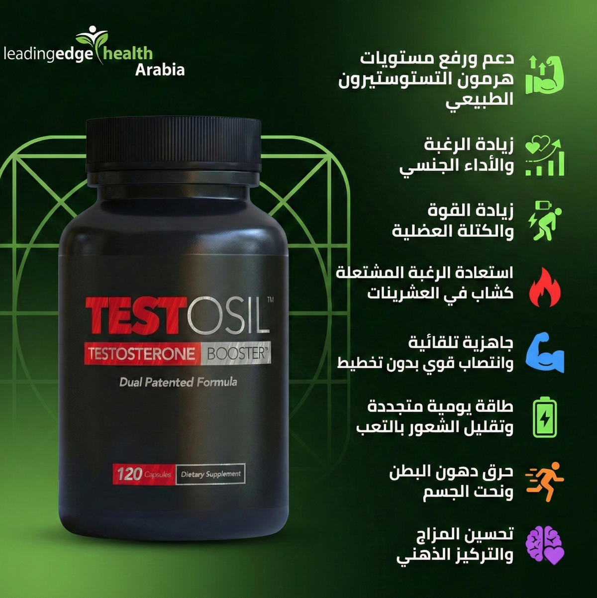تيستوسيل معزز هرمون التستوستيرون حاصل على براءة اختراع مزدوجة